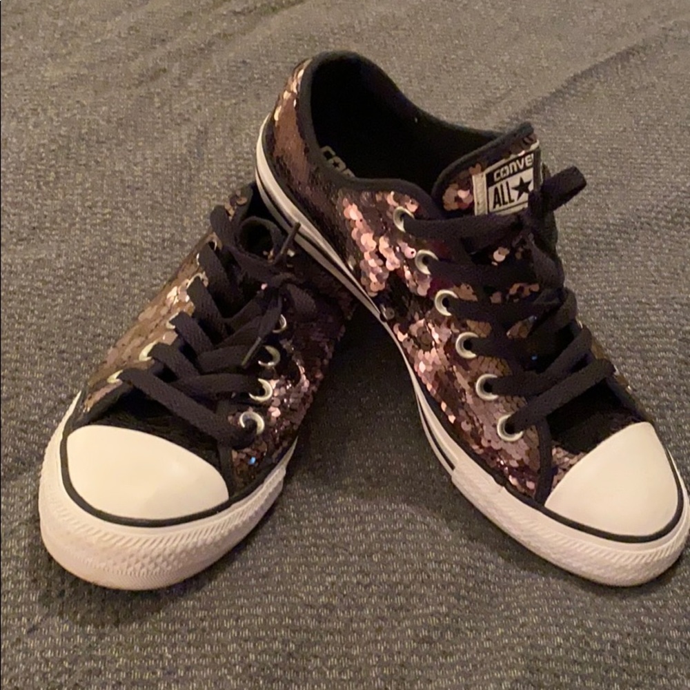 Bronze sequins converse sneakers